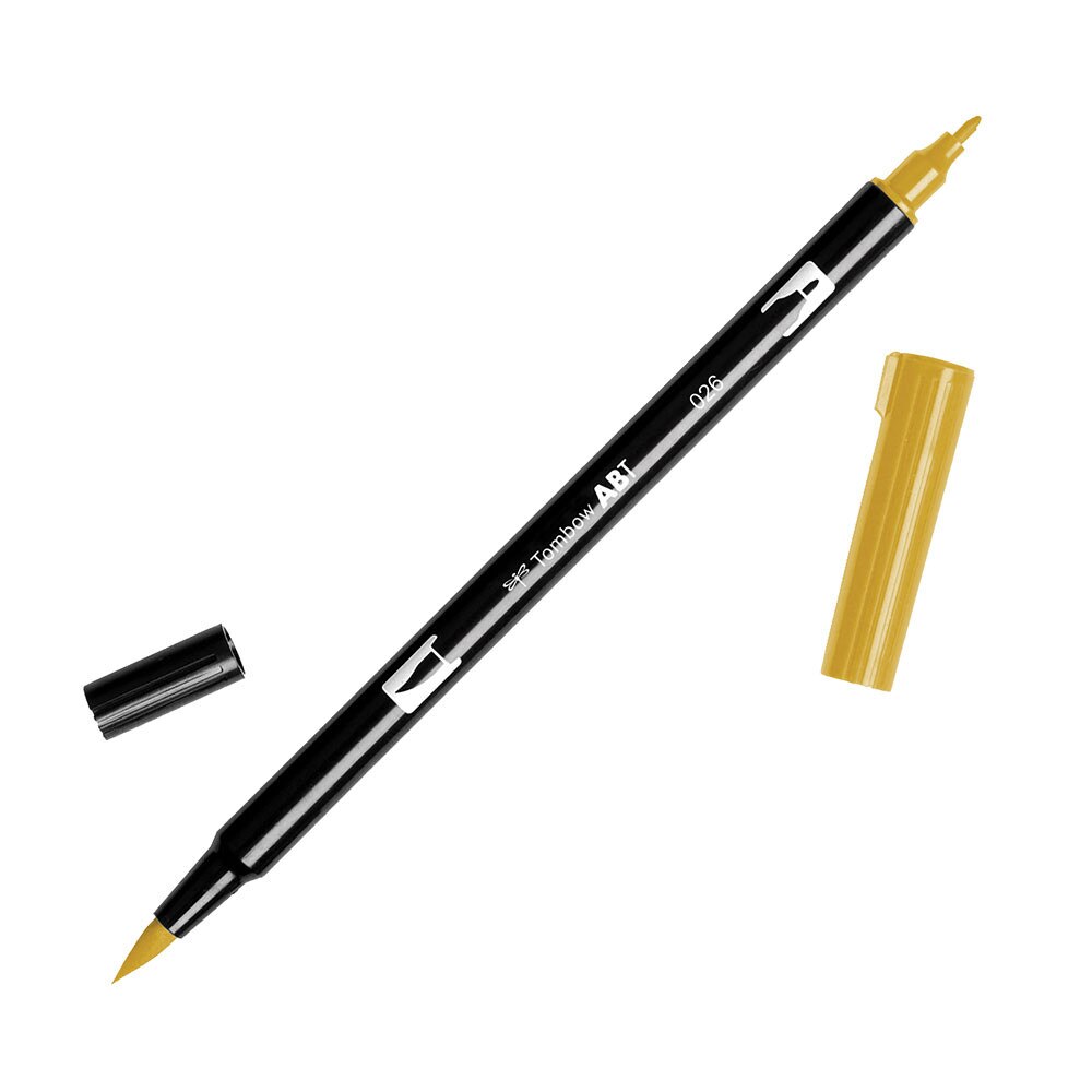 Tombow Dual-Tip Brush Marker Pen – Yellow Gold